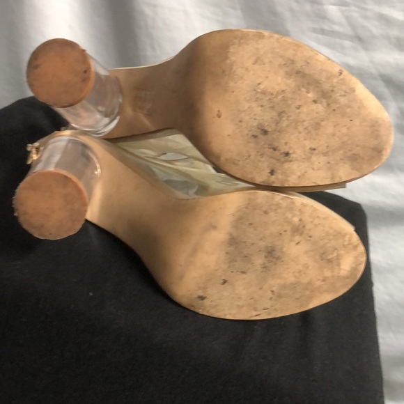 Clear, high-heeled zip up Open toed booties, Cape Robbin, size 7.5 guc - Picture 8 of 12